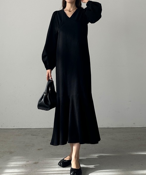 「Louere」 長袖ワンピース SMALL ナチュラル レディース_画像4