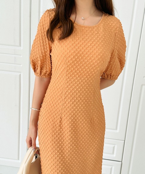 「ECLIN」 半袖ワンピース S アイボリー レディース_画像4