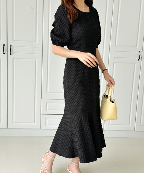 「ECLIN」 半袖ワンピース S アイボリー レディース_画像7