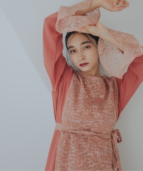 sahara（サハラ） 長袖ワンピース FREE オレンジ系その他 レディース