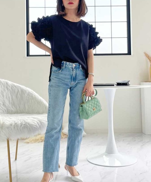 「M y u」 半袖カットソー MEDIUM ホワイト レディース_画像4