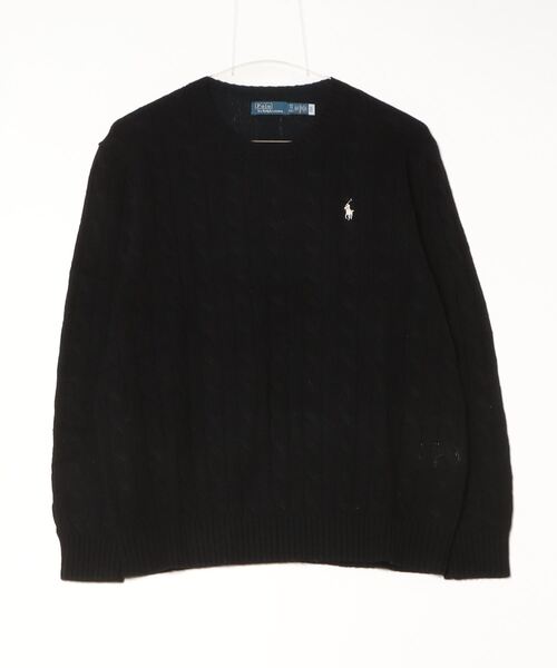 美品PoloRalphLauren ケーブルウールカシミヤ クルーネックセーター ケーブル ウールカシミヤ クルーネック セーター（ニット/セーター