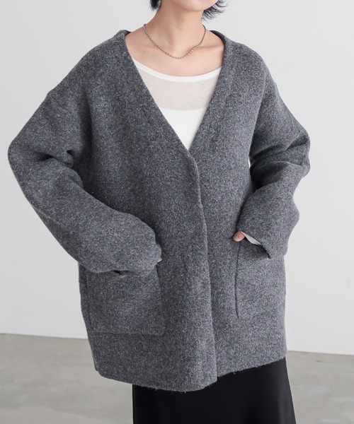 for/c ノーカラーコート コート ニットコーディガン「サスティナブル