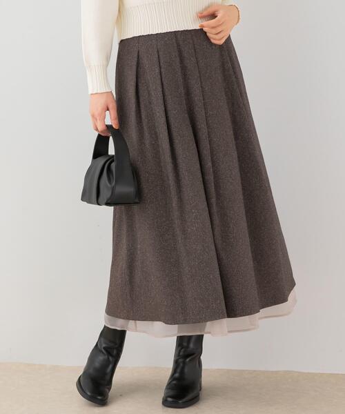 F by ROSSO（エフバイロッソ） スカート ツイードライクフレアスカート