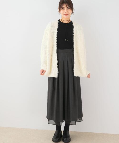 F by ROSSO（エフバイロッソ） スカート ツイードライクフレアスカート