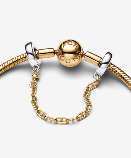 pandora シルバー ゴールド バングル チャーム付き PANDORA（パンドラ） チャーム FREE シルバー×ゴールド レディース