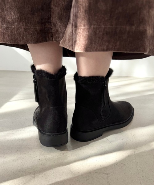 WA ORiental TRaffic ブーツ サイドジップ スエード ファー ショート