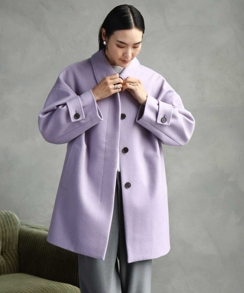 iki super100' ステンカラーコート ウールコート MICHEL KLEIN（ミッシェルクラン） ステンカラーコート コート