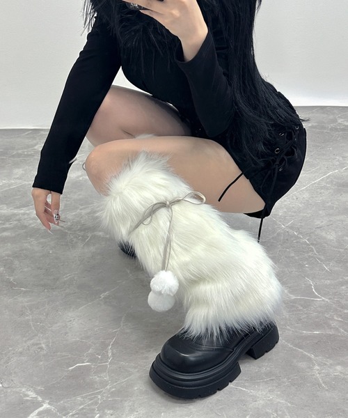 FOLLOWIN（フォロウィン） レッグウォーマー 「 ポンポン取り外し可能