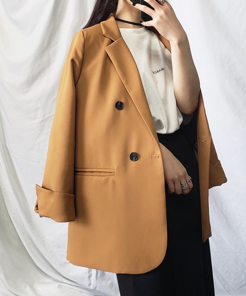 「me+em select」 テーラードジャケット LARGE グレー レディース_画像4