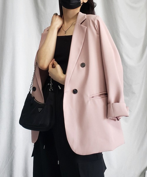 「me+em select」 テーラードジャケット LARGE グレー レディース_画像5