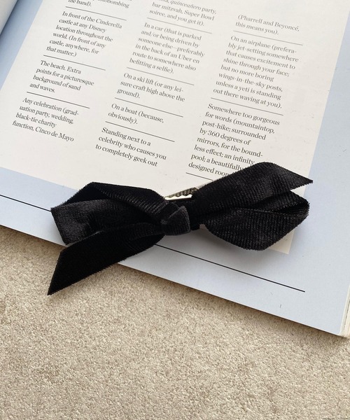 VIBGYOR ヘアクリップ pur chouchou/ベロア リボン ヘアクリップ P4527