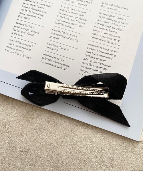 VIBGYOR ヘアクリップ pur chouchou/ベロア リボン ヘアクリップ P4527