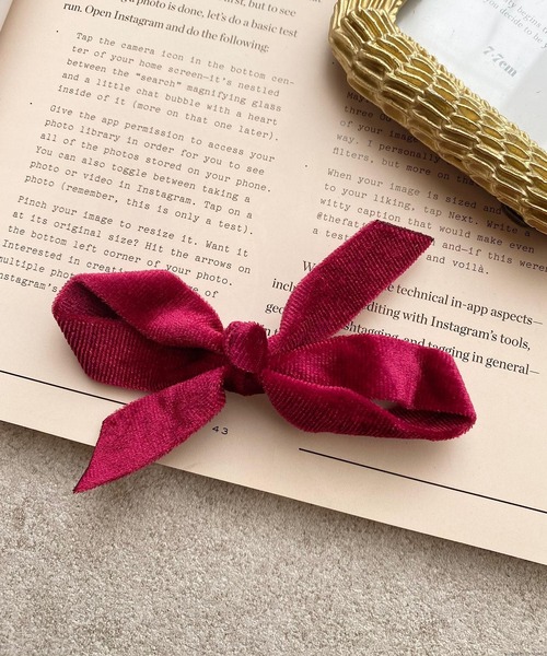 VIBGYOR ヘアクリップ pur chouchou/ベロア リボン ヘアクリップ P4527