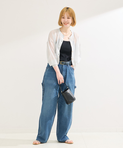 「B.C STOCK」 ニットカーディガン FREE チャコールグレー レディース_画像3