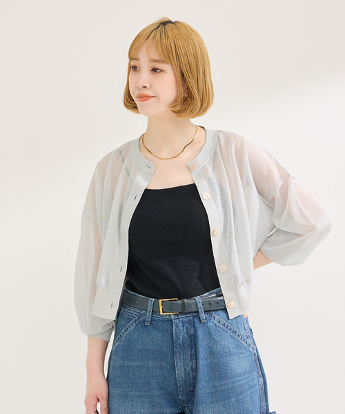 「B.C STOCK」 ニットカーディガン FREE チャコールグレー レディース_画像6