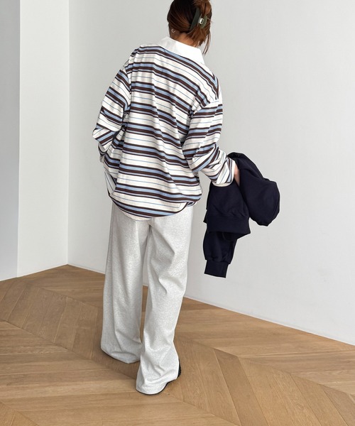 「CANAL JEAN」 「El mar」イージーパンツ ONE SIZE グレー レディース_画像6