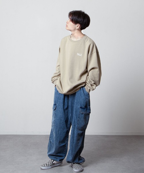 「ZIP FIVE」 スウェットカットソー LARGE グレー レディース_画像6