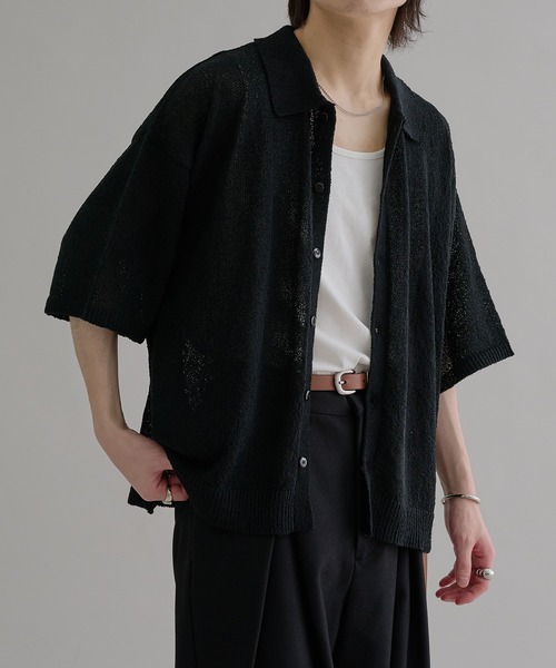 「epnok」 半袖ニット LARGE グレー メンズ_画像3