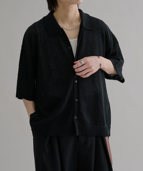 「epnok」 半袖ニット LARGE グレー メンズ_画像4