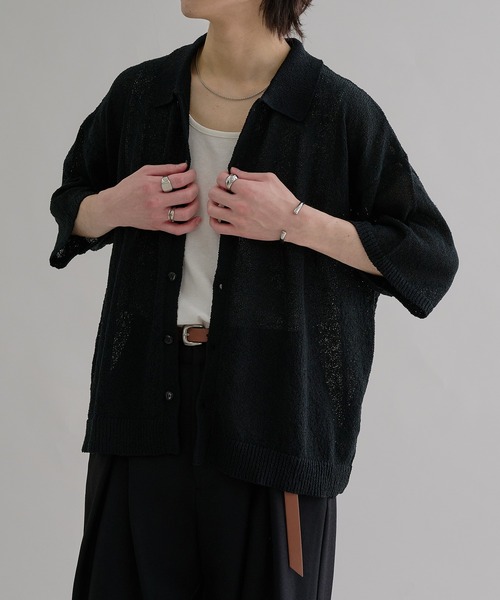 「epnok」 半袖ニット LARGE グレー メンズ_画像5