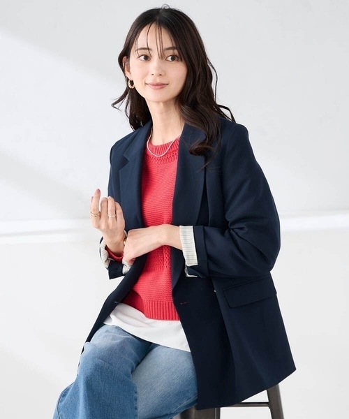 a.v.v（アー・ヴェ・ヴェ） コート アウター 「洗える」ダブルブレスト