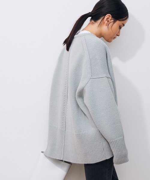 「ADAM ET ROPE'」 ニットカーディガン FREE ブラック レディース_画像3