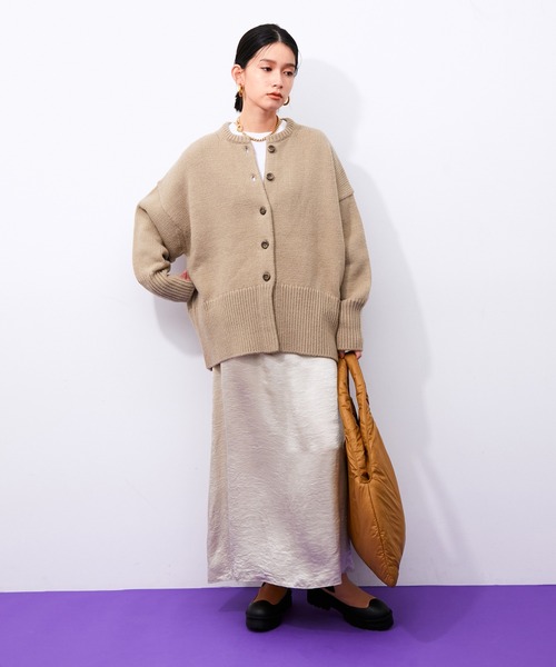 「ADAM ET ROPE'」 ニットカーディガン FREE ブラック レディース_画像5