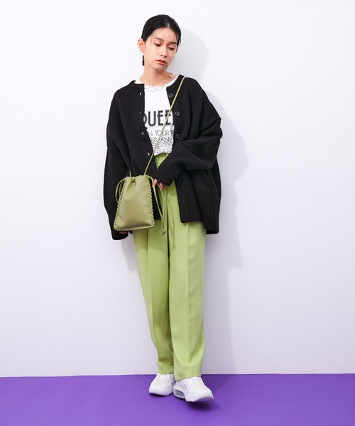 「ADAM ET ROPE'」 ニットカーディガン FREE ブラック レディース_画像6