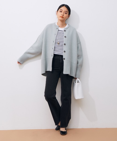 「ADAM ET ROPE'」 ニットカーディガン FREE ブラック レディース_画像7