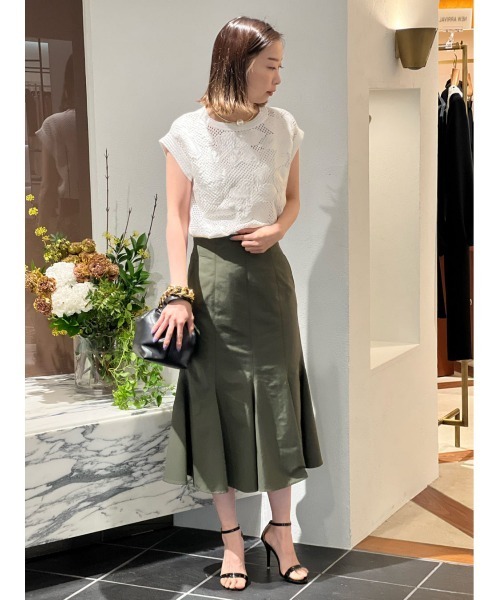 「EPOCA THE SHOP」 スカート 38 ベージュ レディース_画像2