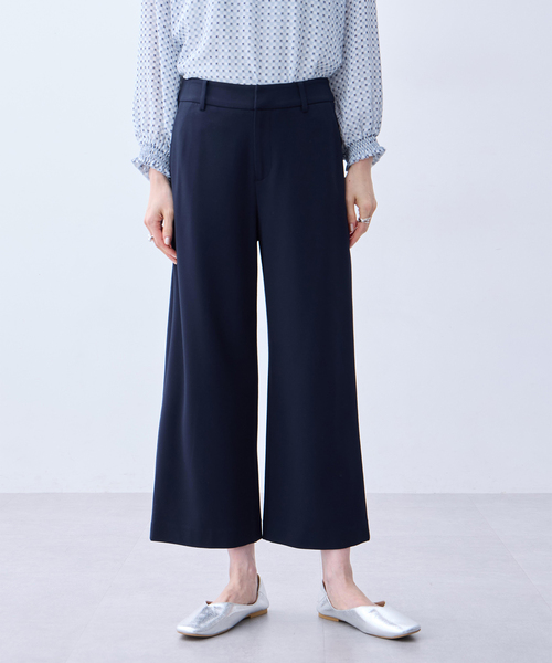 パンツ 「アルファブリック」ストレッチワイドパンツ「セットアップ対応・UVカット」 レディースの画像