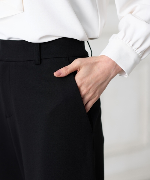 パンツ 「アルファブリック」ストレッチワイドパンツ「セットアップ対応・UVカット」 レディースの画像