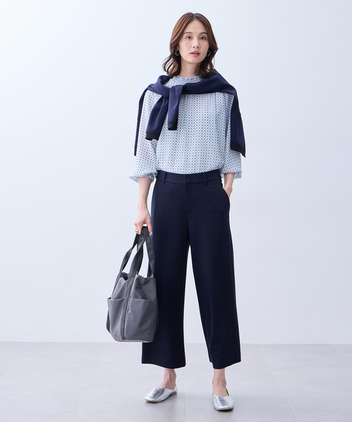 パンツ 「アルファブリック」ストレッチワイドパンツ「セットアップ対応・UVカット」 レディースの画像