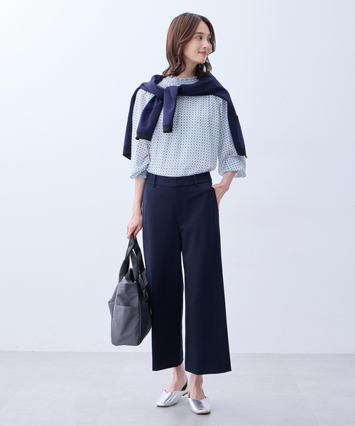 パンツ 「アルファブリック」ストレッチワイドパンツ「セットアップ対応・UVカット」 レディースの画像