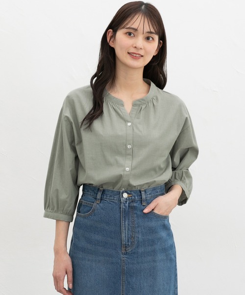 Honeys（ハニーズ） ブラウス シャツ 7分袖スキッパーブラウス