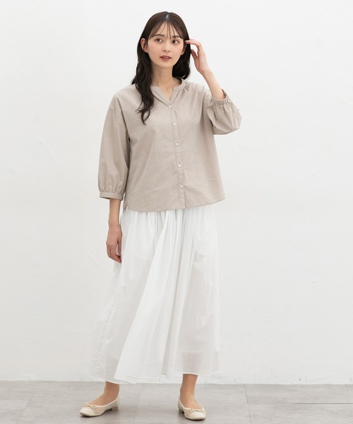 Honeys（ハニーズ） ブラウス シャツ 7分袖スキッパーブラウス