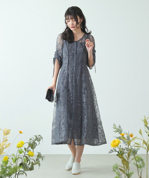 「Kana」 長袖ワンピース M ブルー レディースの画像
