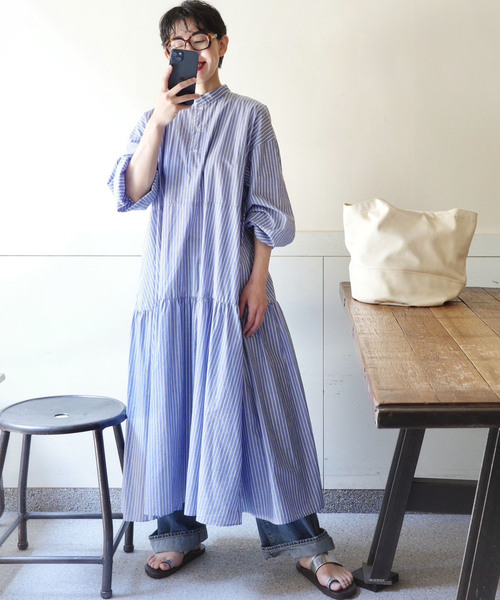 「JOURNAL STANDARD LUXE」 長袖ワンピース FREE ブルー レディースの画像
