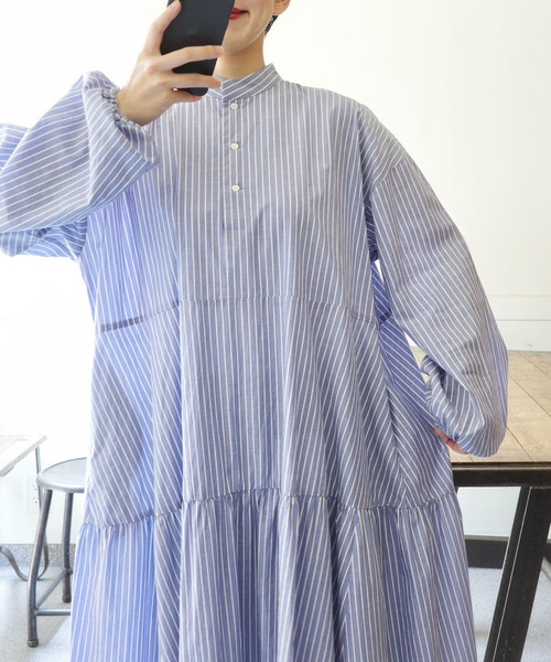 「JOURNAL STANDARD LUXE」 長袖ワンピース FREE ブルー レディースの画像