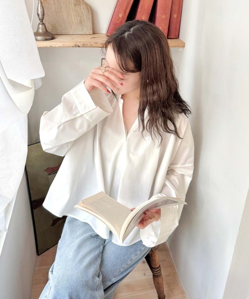 「classicalelf」 長袖シャツ LARGE チャコールグレー レディース_画像6