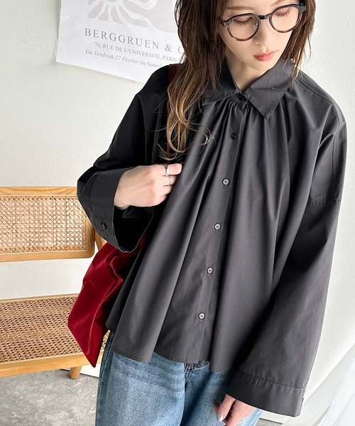 「classicalelf」 長袖シャツ LARGE チャコールグレー レディース_画像9