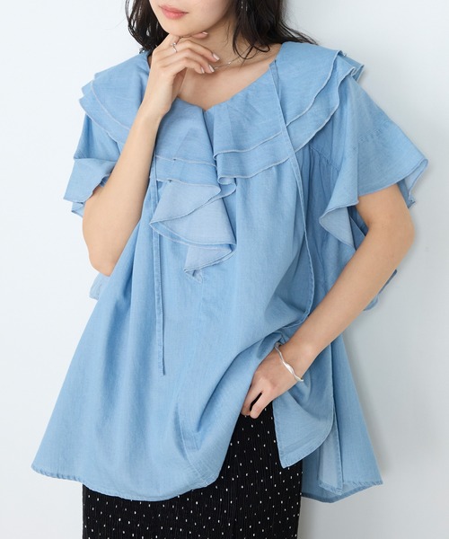 forksy.（フォルクシー） ブラウス シャツ 「forksy.」ラッフルフリル