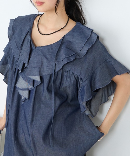 forksy.（フォルクシー） ブラウス シャツ 「forksy.」ラッフルフリル