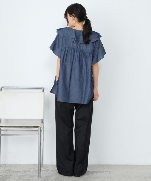 forksy.（フォルクシー） ブラウス シャツ 「forksy.」ラッフルフリル