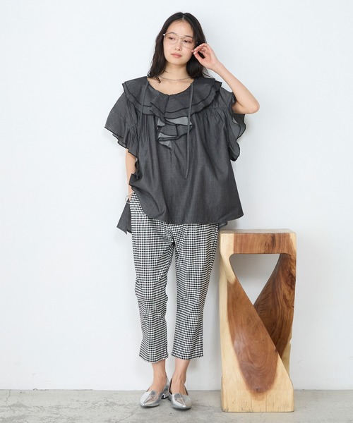 forksy.（フォルクシー） ブラウス シャツ 「forksy.」ラッフルフリル