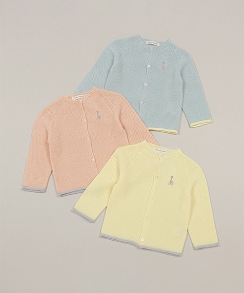 「Sophie la girafe」 「KIDS」ニットカーディガン 80-90cm ピンク キッズ_画像6