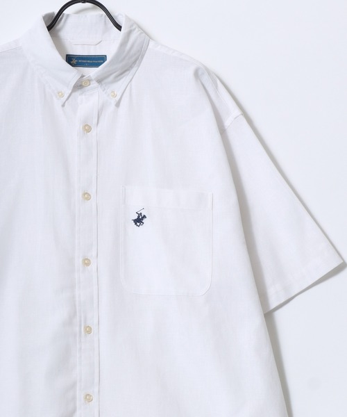 「BEVERLY HILLS POLO CLUB」 半袖シャツ LL オフホワイト メンズ_画像8