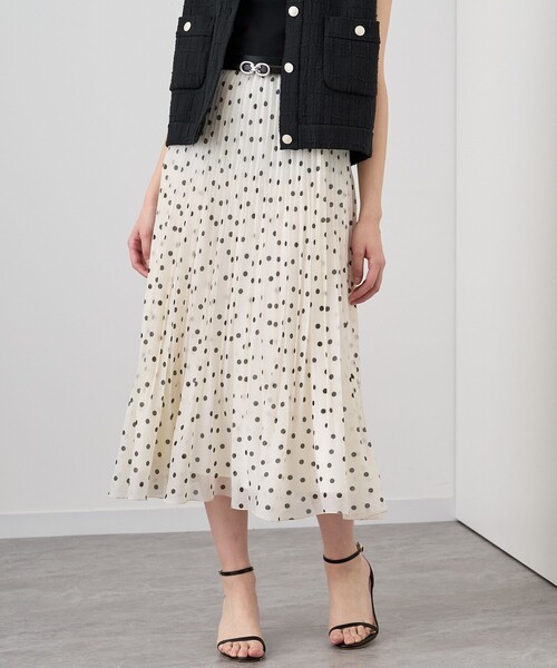 ANAYI アナイ 24SS シルクコットンローンプリーツスカート 36 ANAYI（アナイ） プリーツスカート 36 ホワイト レディース : ZOZOTOWN