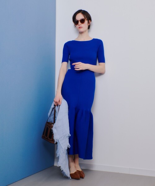 「allureville」 ニットワンピース 2 ベージュ レディース_画像2